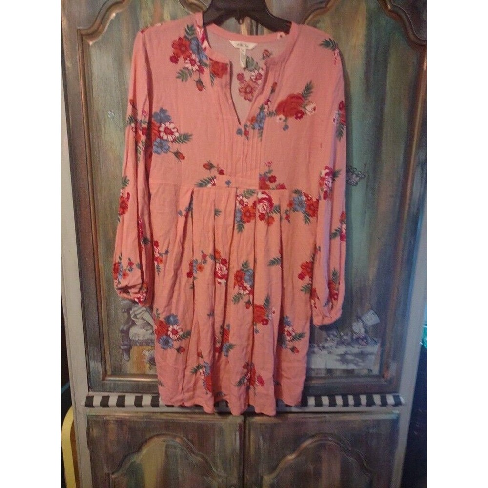 MATILDA JANE FLORAL SPRING DRESS MIDI PLEATED PINK BARBIECORE Medium